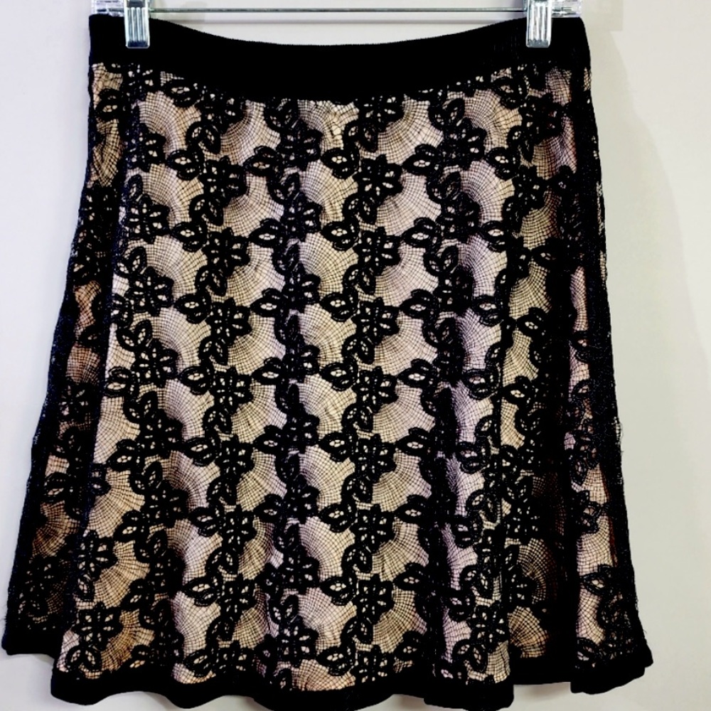 Marc by Marc Jacobs Holiday Black Lace Overlay Vintage Style Flirty Skirt Size 2